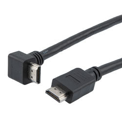 Premium Ultra High Speed HDMI Cable Supporting 8K60Hz and 48Gbps, Right Angle Up Male-Plug to Straight Male-Plug, PVC Jacket, Black, 0.5M