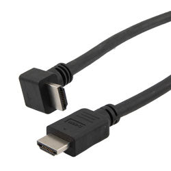 Premium Ultra High Speed HDMI Cable Supporting 8K60Hz and 48Gbps, Right Angle Down Male-Plug to Straight Male-Plug, LSZH Jacket, Black, 0.5M