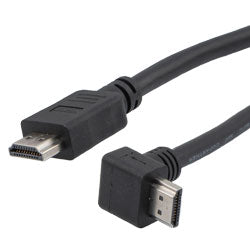 Premium Ultra High Speed HDMI Cable Supporting 8K60Hz and 48Gbps, Right Angle Up Male-Plug to Straight Male-Plug, LSZH Jacket, Black, 0.5M