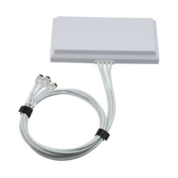 2400-2500, 5150-7125 MHz Wi-Fi 6E Flat Panel MIMO Antenna, 6 dBi Gain, 4 N Type Female Connectors