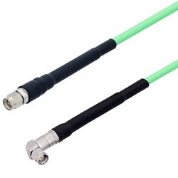 Low Loss SMA Male to SMA Male Right Angle Cable LL142 1.5FT