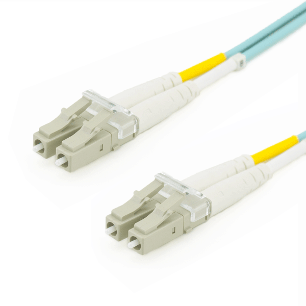 LCLC-5000-100 LC to LC, OM3, Fiber Optic Cable, 50/125 μm OM3 Multimode, Duplex PVC Patch Cord, Aqua, 100m