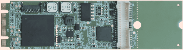 M.2-ADIO16-8FDS  M.2 Card, 8 SE or 4 Diff 16-Bit 1M Samples/sec AI, 16 DIO, 4 AO