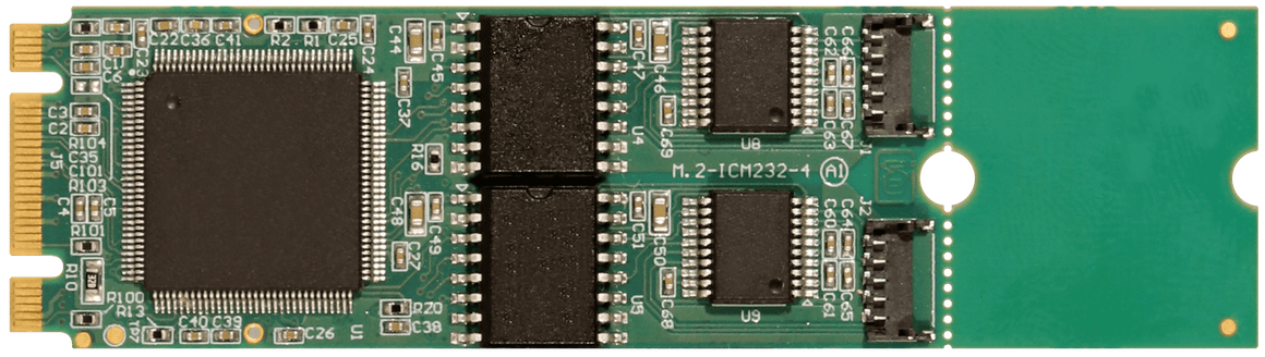 Two-port isolated RS232 M.2 card