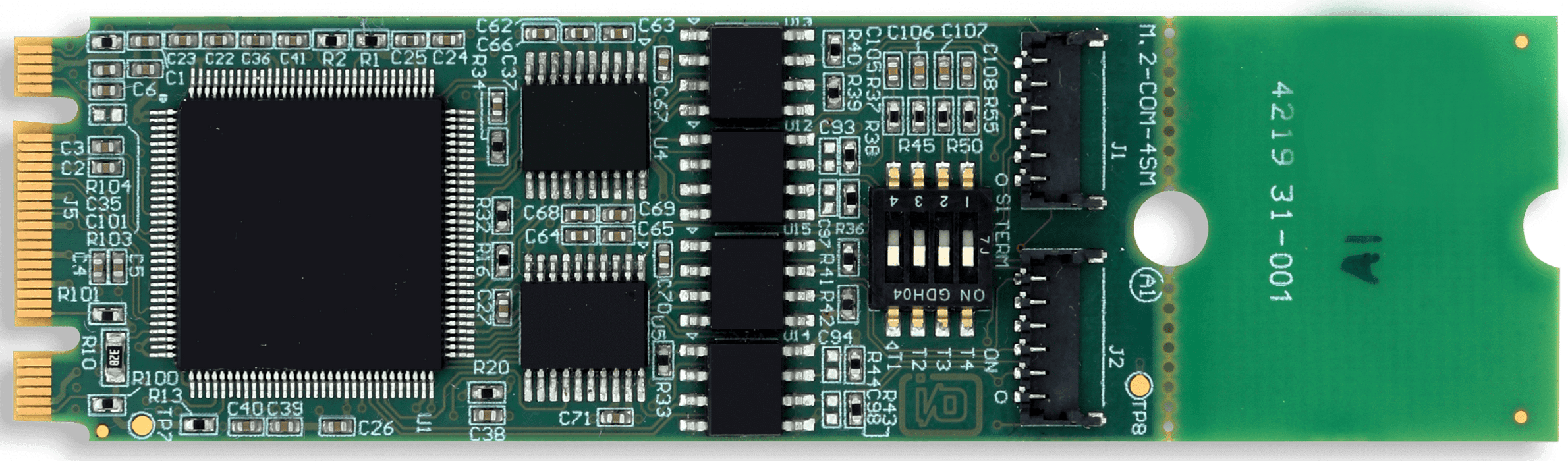 Four-Port Multi-Protocol RS-232/422/485 M.2 Card