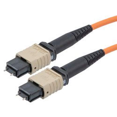 MPO w/ pins to MPO w/ pins, 24 Fiber, Type B, 62.5/125 OM1 MMF, LSZH, 3 Meter