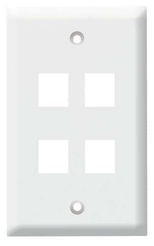 Flush Wall Plate for 4 Keystone White