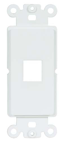 Decora Style Wall Plate Insert with 1 Keystone Port White