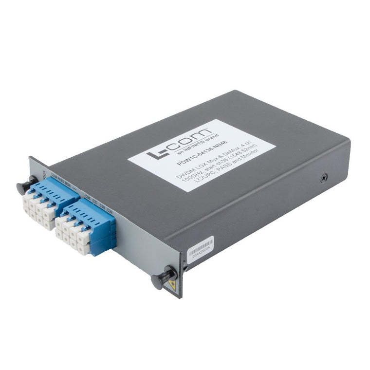 Passive DWDM, Plug-In Single LGX Combo Mux & DeMux, 4 Channels with 100 GHz spacing, start ch 36, LC-UPC connectors, with Pass & Monitor