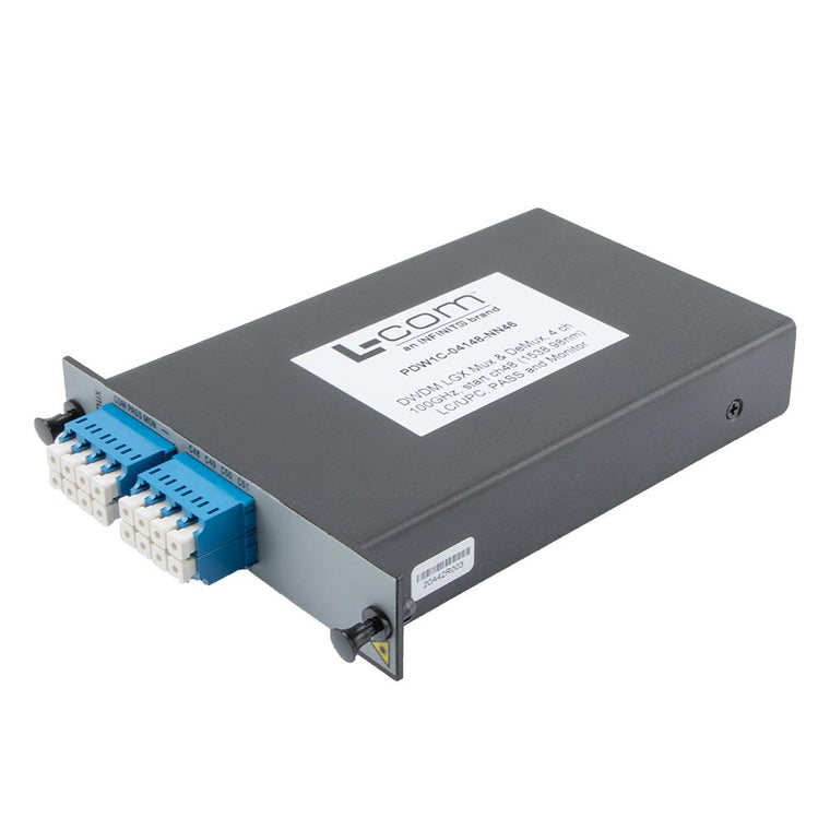Passive DWDM, Plug-In Single LGX Combo Mux & DeMux, 4 Channels with 100 GHz spacing, start ch 48, LC-UPC connectors, with Pass & Monitor