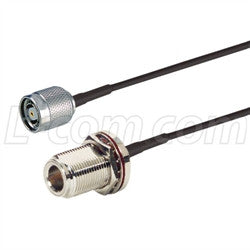 Cable rp-tnc-plug-to-n-female-bulkhead-pigtail-19-100-series