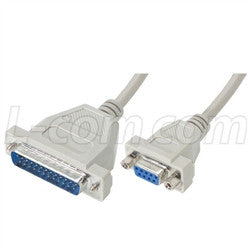 Cable molded-at-modem-cable-db25-male-db9-female-60-ft