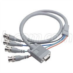 Cable vga-breakout-cable-hd15-male-4-bnc-male-60-ft