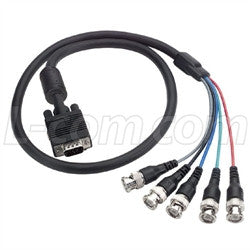 Cable svga-breakout-cable-black-hd15-male-bnc-male-w-ferrite-60