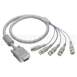 Cable svga-breakout-cable-hd15-male-w-ferrite-5-bnc-male-60-ft