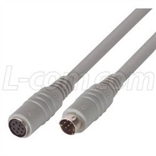 Cable molded-extension-cable-mini-din-8-male-female-30-ft