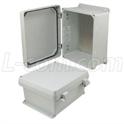10x8x5-inch-ul-listed-weatherproof-nema-4x-enclosure-w-aluminum-mounting-plate-non-metallic-hinges L-Com Enclosure