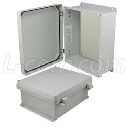 12x10x5-inch-ul-listed-weatherproof-nema-4x-enclosure-non-metal-mount-plate-non-metallic-hinges L-Com Enclosure