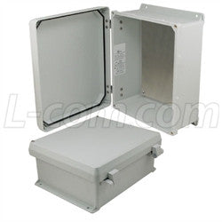 12x10x5-inch-ul-listed-weatherproof-nema-4x-enclosure-w-aluminum-mount-plate-non-metallic-hinges L-Com Enclosure