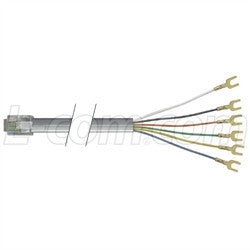 Cable flat-modular-cable-rj12-6x6-spade-lug-20-ft