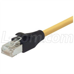 Shielded Cat 6 Cable, RJ45 / RJ45 PVC Jacket, Yellow 2.0 ft