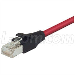 Cable double-shielded-26-awg-stranded-cat-5e-rj45-rj45-patch-cord-red-1000-ft
