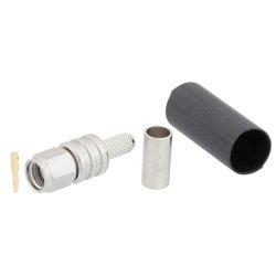 SMA Male Connector Crimp/Solder Attachment for LMR-195, LMR-195-DB, LMR-195-FR, and 195-Series Cable