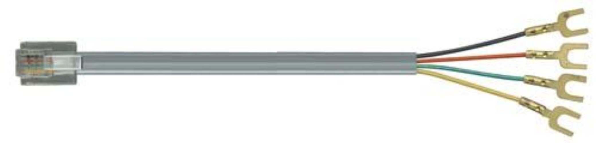 Flat Modular Cable RJ11 (6x4) / Spade Lug 1.0 ft