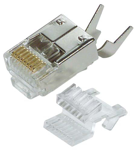 8x8 Shielded Plug with Strain Relief (Stepped Load Bar)- Pkg/50