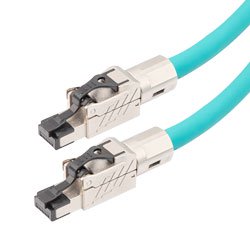 Category 5e Ethernet Cable Assembly, SF/UTP Outdoor Industrial High Flex PLTC-ITC-2463 TPE, RJ45 Male, 22AWG Stranded 600V PoE, Teal, 5FT