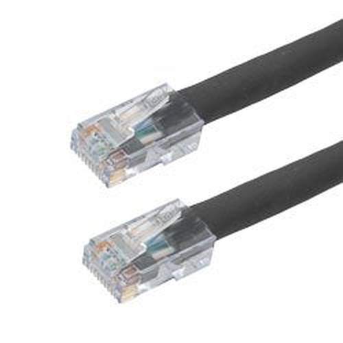 Category 5e Ethernet Cable Assembly, UTP Outdoor Industrial High Flex CM-CMX-PLTC TPE, RJ45 Male, 22AWG Stranded 600V PoE, Black, 200FT