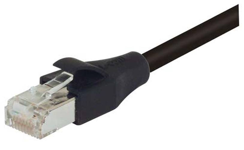Double Shielded 26 AWG Stranded Cat 5E RJ45/RJ45 Patch Cord Black 1ft