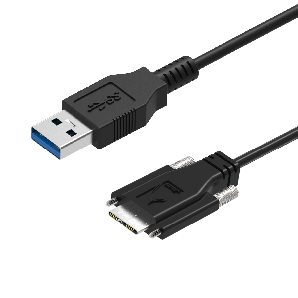 Ultra Slim, USB 3.0 A to Micro B Cable with Screw Locking 1m