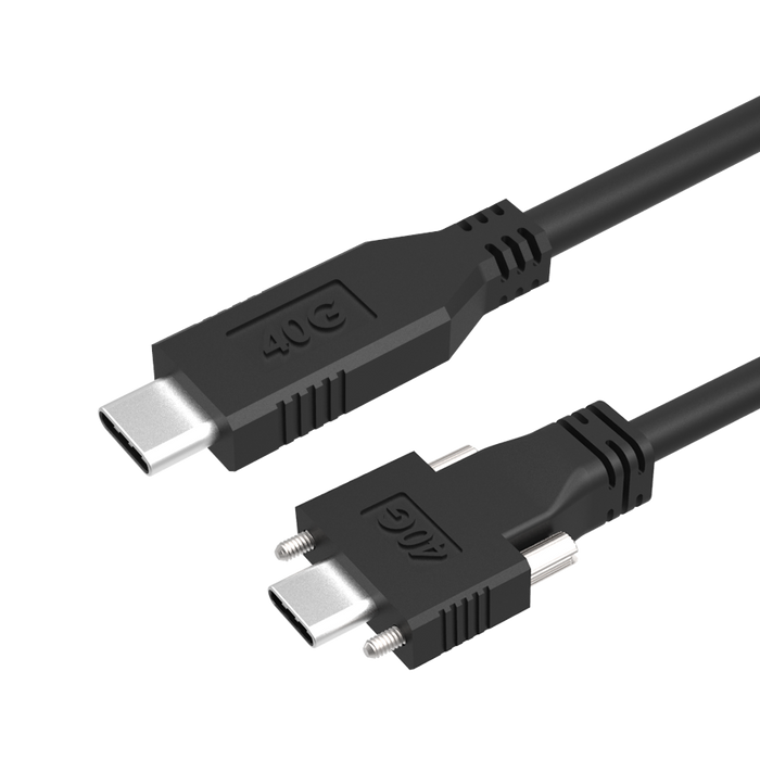 USB4 Passive Cable - C Male Straight to C Male Dual Locking 1m