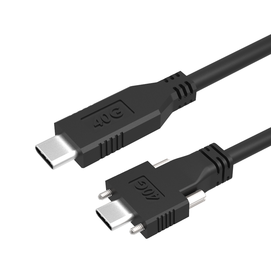 USB4 Passive Cable - C Male Straight to C Male Dual Locking 2m