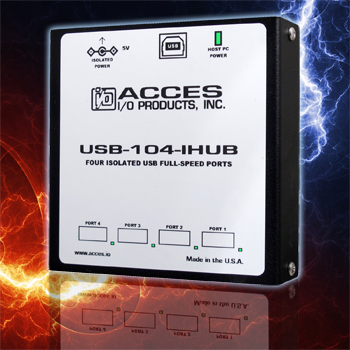 USB-104-IHUB | Acces I/O Industrial-Strength 4-Port Isolated USB Hub ...