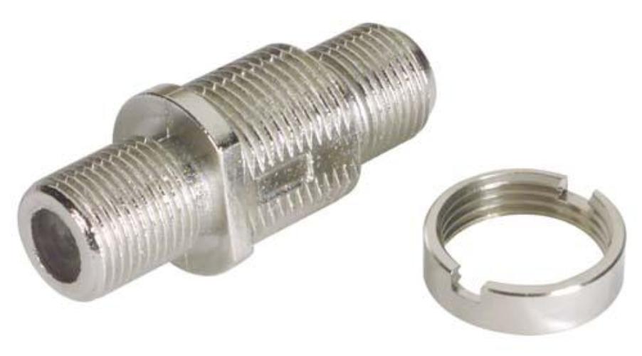 ATERM-FF  Type F Auto-Terminating (Female/Female) Adapter, 75 Ohm