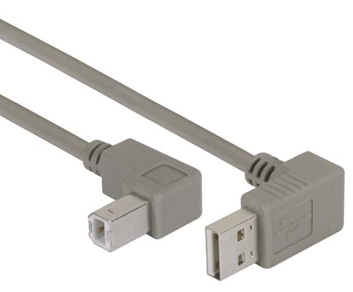 Right Angle USB Cable Down Angle A Male/ Down Angle B Male 2.0m