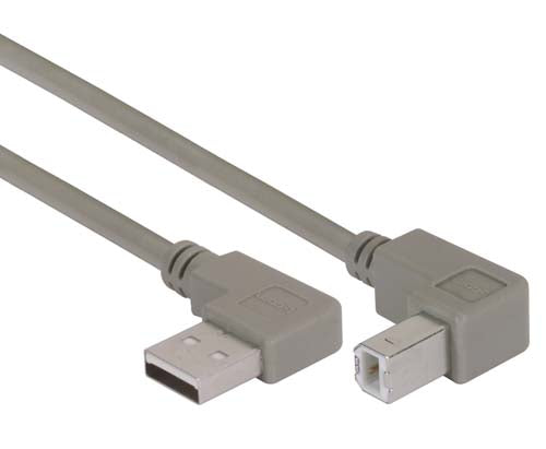 Right Angle USB Cable Left Angle A Male/Down Angle B Male 1.0m