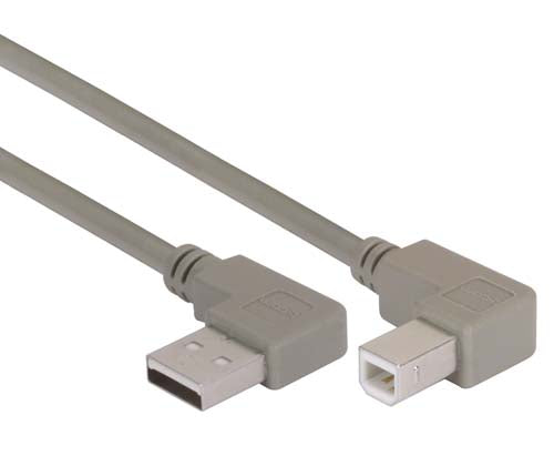 Right Angle USB Cable Left Angle A Male/Right Angle B Male 1.0m