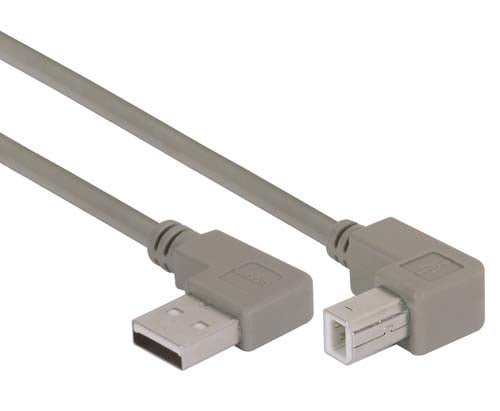 Right Angle USB Cable Left Angle A Male/Up Angle B Male 2.0m