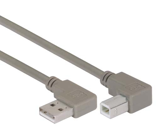 Right Angle USB Cable Right Angle A Male/Left Angle B Male 1.0m