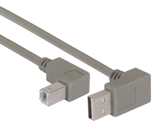 Right Angle USB cable Up Angle A Male/ Down Angle B Male 1.0m