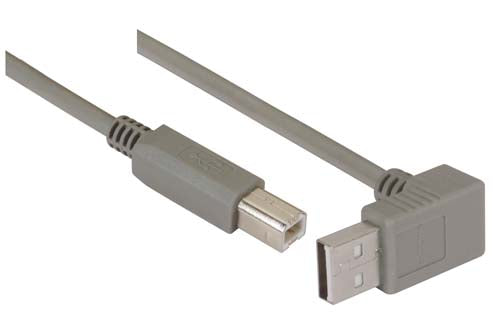 Right Angle USB cable Up Angle A Male/ Straight B Male 1.0m