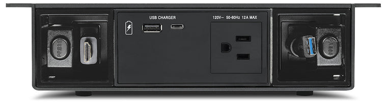 Cable Cubby F55 UT Under-Table Enclosure for AV Connectivity, Remote Control, and Power, Black