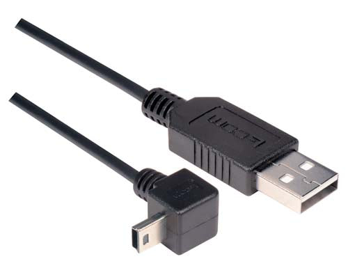 Right Angle USB Cable Straight A Male/Down Angle Mini B5 Male 2.0m