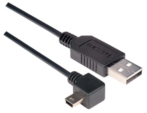 Angled USB cable Straight A Male/ Angled Mini B5 Male 1.0m