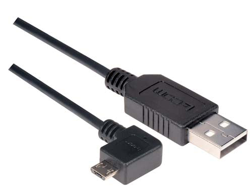 Right Angle USB cable Straight A Male/ Right Angle Micro B Male 1.0m