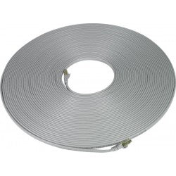 CAT7-FLT-100-GRAY   -   CAT7 Flat Stranded Shielded Cable Ethernet Ribbon Patch Cord 100 ft RJ45 - RJ45 Gray