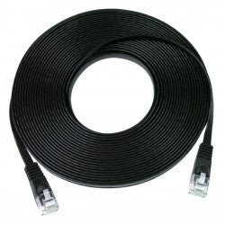 CAT6-SF-10-BLACK   -   CAT6 Super Flat Stranded Unshielded Cable Ribbon Ethernet 10 ft RJ45 - RJ45 Black